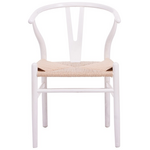 Καρέκλα Wishbone Pakoworld Rubberwood-Σχοινί σε Λευκή Απόχρωση 60x51x80εκ