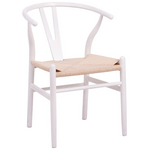 Καρέκλα Wishbone Pakoworld Rubberwood-Σχοινί σε Λευκή Απόχρωση 60x51x80εκ