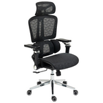 Καρέκλα Γραφείου Εργασίας Jeffer Pakoworld Mesh σε Μαύρη Απόχρωση 67x62x115-125εκ
