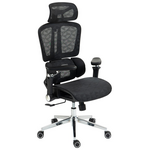 Καρέκλα Γραφείου Εργασίας Jeffer Pakoworld Mesh σε Μαύρη Απόχρωση 67x62x115-125εκ