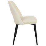 Καρέκλα Murde Pakoworld Μπεζ Βελούδο και Μεταλλικά Πόδια σε Μαύρη Απόχρωση 48.5x61x89εκ