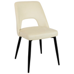 Καρέκλα Murde Pakoworld Μπεζ Βελούδο και Μεταλλικά Πόδια σε Μαύρη Απόχρωση 48.5x61x89εκ