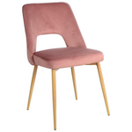 Καρέκλα Murde Pakoworld Σάπιο Μήλο Βελούδο και Μεταλλικά Πόδια σε Φυσική Απόχρωση 48.5x61x89εκ