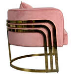 Πολυθρόνα Roblu Pakoworld Χρυσό Μέταλλο και Βελούδο σε Απόχρωση Σάπιο Μήλο 72x77.4x70εκ