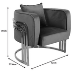 Πολυθρόνα Roblu Pakoworld Χρυσό Μέταλλο και Βελούδο σε Απόχρωση Σάπιο Μήλο 72x77.4x70εκ