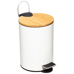 Κάδος Απορριμμάτων 3l Nature Pakoworld Μεταλλικός Λευκό-Φυσικό