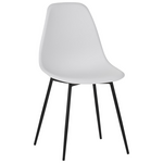 Καρέκλα Ballen Pakoworld pp Λευκό με Μαύρα Μεταλλικά Πόδια 41.5x53x84.5εκ