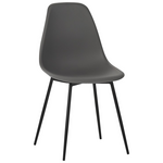 Καρέκλα Ballen Pakoworld pp Μαύρο με Ανθρακί Μεταλλικά Πόδια 41.5x53x84.5εκ