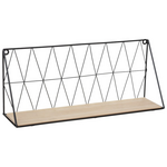 Ραφιέρα Τοίχου Anneza Pakoworld Μέταλλο-mdf σε Φυσική-Μαύρη Απόχρωση 48x12x20εκ