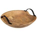 Διακοσμητικός Δίσκος Evria Pakoworld Mango Ξύλο σε Φυσική Απόχρωση 30x30x8εκ