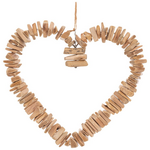 Διακοσμητικό Τοίχου Καρδιά Herea Pakoworld σε Φυσική Απόχρωση 36x4.5x37εκ