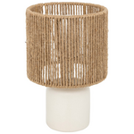 Επιτραπέζιο Φωτιστικό Leyda Pakoworld Κεραμικό σε Λευκή-Φυσική Απόχρωση Φ16x24εκ