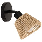 Φωτιστικό Τοίχου-Απλίκα Hender Pakoworld σε Φυσική-Μαύρη Απόχρωση Φ10x19.5εκ