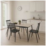 Τραπεζαρία Aurora i-Gustas Pakoworld σετ 5τεμ Sintered Stone-Μαύρο 120x60x75εκ