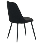 Τραπεζαρία Gustas-Giselle Pakoworld σετ 5τμχ  Λευκό Μαρμάρου Sintered Stone-Μπουκλέ Μαύρο 120x60x75εκ