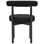 Καρέκλα Fenza Pakoworld Μαύρο Μπουκλέ Ύφασμα-Πόδι Ξύλο Οξιάς σε Μαύρη Απόχρωση 60x54x75εκ