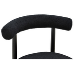 Καρέκλα Fenza Pakoworld Μαύρο Μπουκλέ Ύφασμα-Πόδι Ξύλο Οξιάς σε Μαύρη Απόχρωση 60x54x75εκ