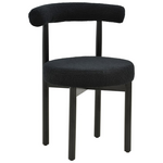 Καρέκλα Fenza Pakoworld Μαύρο Μπουκλέ Ύφασμα-Πόδι Ξύλο Οξιάς σε Μαύρη Απόχρωση 60x54x75εκ