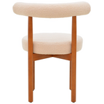 Καρέκλα Fenza Pakoworld Μπεζ Μπουκλέ Ύφασμα-Πόδι Ξύλο Οξιάς σε Καρυδί Απόχρωση 60x54x75εκ