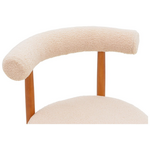 Καρέκλα Fenza Pakoworld Μπεζ Μπουκλέ Ύφασμα-Πόδι Ξύλο Οξιάς σε Καρυδί Απόχρωση 60x54x75εκ
