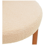 Καρέκλα Fenza Pakoworld Μπεζ Μπουκλέ Ύφασμα-Πόδι Ξύλο Οξιάς σε Καρυδί Απόχρωση 60x54x75εκ