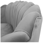 Καναπές 2θέσιος Daimon Pakoworld Βελούδο Γκρι 134x70x77εκ