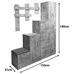 Έπιπλο Εισόδου Nenich Pakoworld σε Γκρι oak Απόχρωση 150x37x180εκ