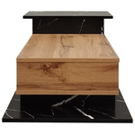 Τραπέζι Σαλονιού Nuvele Pakoworld σε Μαύρο Μαρμάρου-Sonoma Απόχρωση 90x50x35εκ