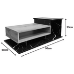 Τραπέζι Σαλονιού Nuvele Pakoworld σε Μαύρο Μαρμάρου-Sonoma Απόχρωση 90x50x35εκ