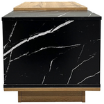 Τραπέζι Σαλονιού Fetix Pakoworld σε Μαύρο Μαρμάρου-Sonoma Απόχρωση 90x45x45εκ