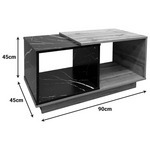 Τραπέζι Σαλονιού Fetix Pakoworld σε Μαύρο Μαρμάρου-Sonoma Απόχρωση 90x45x45εκ