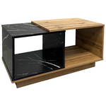 Τραπέζι Σαλονιού Fetix Pakoworld σε Μαύρο Μαρμάρου-Sonoma Απόχρωση 90x45x45εκ