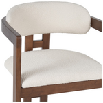 Πολυθρόνα Winsor Pakoworld Rubberwood σε Μπεζ Απόχρωση με Καρυδί Πόδι 58.5x51x76εκ