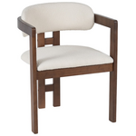 Πολυθρόνα Winsor Pakoworld Rubberwood σε Μπεζ Απόχρωση με Καρυδί Πόδι 58.5x51x76εκ