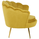 Πολυθρόνα Daimon Pakoworld Βελούδο σε Κίτρινο-Χρυσό Απόχρωση 79x74x78εκ