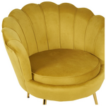 Πολυθρόνα Daimon Pakoworld Βελούδο σε Κίτρινο-Χρυσό Απόχρωση 79x74x78εκ