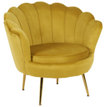 Πολυθρόνα Daimon Pakoworld Βελούδο σε Κίτρινο-Χρυσό Απόχρωση 79x74x78εκ