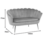 Καναπές 2θέσιος Daimon Pakoworld Βελούδο σε Φυστικί Απόχρωση 134x70x77εκ