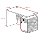 Γραφείο Εργασίας Επαγγελματικό Oscar Pakoworld σε Καρυδί-Ανθρακί Απόχρωση 180x90x76εκ