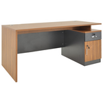 Γραφείο Εργασίας Επαγγελματικό Oscar Pakoworld σε Καρυδί-Ανθρακί Απόχρωση 180x90x76εκ