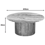 Τραπέζι Σαλονιού Sergy Pakoworld σετ 2 τμχ Μασίφ Ξύλο Ακακίας σε Φυσική Απόχρωση με Επιφάνεια Μαρμάμαρου