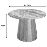 Τραπέζι Ezerdian Pakoworld Μασίφ Ξύλο Ακακίας σε Φυσική Απόχρωση με Επιφάνεια Μαρμάρου Φ120x76εκ