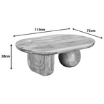 Τραπέζι Σαλονιού Kane Pakoworld Μασίφ Ξύλο Ακακίας σε Φυσική Απόχρωση 110x72x38εκ