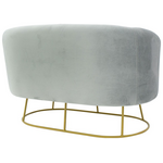 Καναπές 2θέσιος Rony Pakoworld Βελούδο Γκρι-Χρυσό 132x82x83εκ