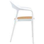 Πολυθρόνα Ember Στοιβαζόμενη Pakoworld με uv Protection pp Μπεζ- Λευκό 52.5x56.5x81εκ.