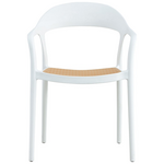 Πολυθρόνα Ember Στοιβαζόμενη Pakoworld με uv Protection pp Μπεζ- Λευκό 52.5x56.5x81εκ.