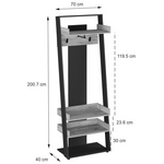 Έπιπλο Εισόδου Sciove Pakoworld σε Ανθρακί-Φυσική Απόχρωση 70x40x200εκ