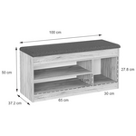 Έπιπλο Εισόδου- Σκαμπό- Παπουτσοθήκη Oriental Pakoworld σε oak Απόχρωση 100x37.2x50εκ