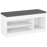 Έπιπλο Εισόδου- Σκαμπό- Παπουτσοθήκη Oriental Pakoworld σε Λευκή Απόχρωση 100x37.2x50εκ