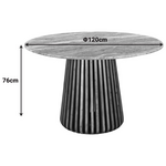 Τραπέζι Mable Pakoworld Μασίφ Ξύλο Ακακίας σε Φυσική Απόχρωση και Επιφάνεια Μαρμάρου Φ120x76εκ